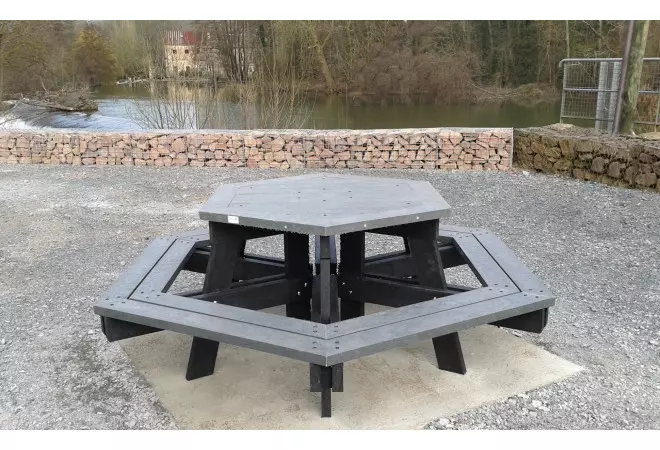 Table de pique-nique ronde, mobilier extérieur pour collectivités - Cofradis