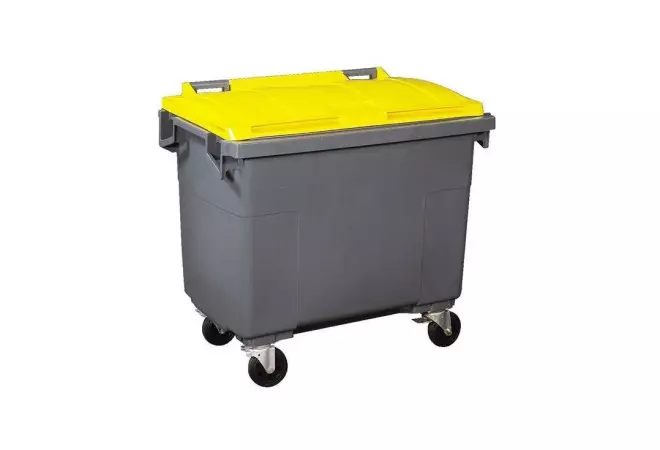 Conteneur poubelle 500L, bac roulant 1000L, conteneur poubelle 500 à 1000L  en plastique - Cofradis