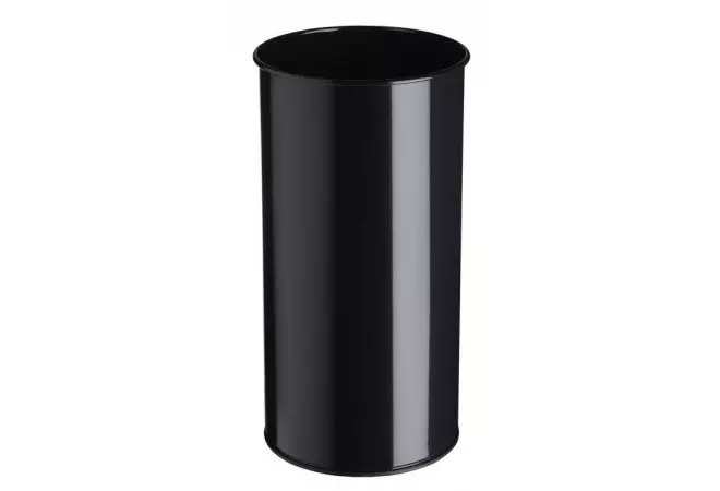 Poubelle de bureau/corbeille à papier - 19 litres - métal - noir