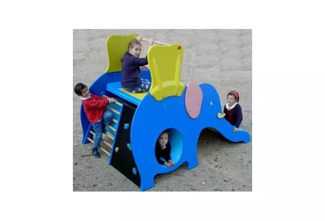 Toboggan éléphant bleu ou rose pour enfants - Cofradis Collectivités