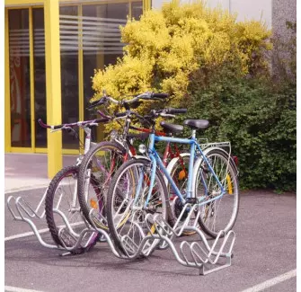 Rangement - Râtelier 5 Vélos, Fixation Sol, Longueur 130,5 cm, 1 niveau -  Le Poisson Qui Jardine