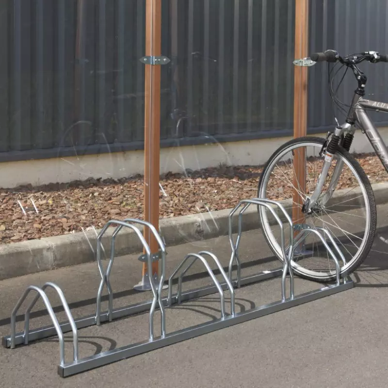 Rack à vélos, support de rangement bicyclette, râtelier vélo, Support pour  5 vélos, au sol ou mural