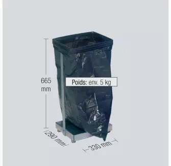 Support pour sac poubelle de 120 litres, avec couvercle noir acheter à prix  avantageux