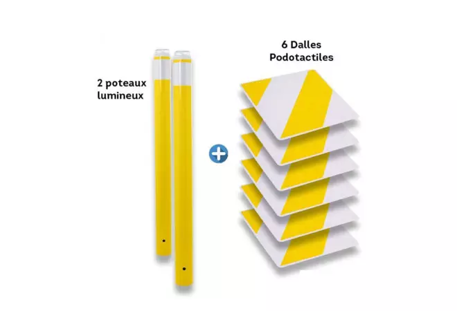 Kit passage piétons - Dalles podotactiles - Accès PMR