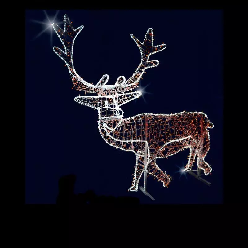 Cerf 3D lumineux pour décoration de Noël