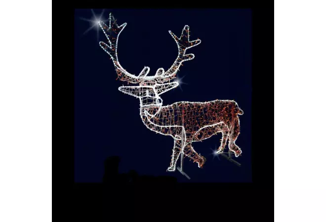 Cerf 3D lumineux pour décoration de Noël