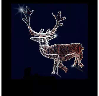 Cerf 3D lumineux pour décoration de Noël