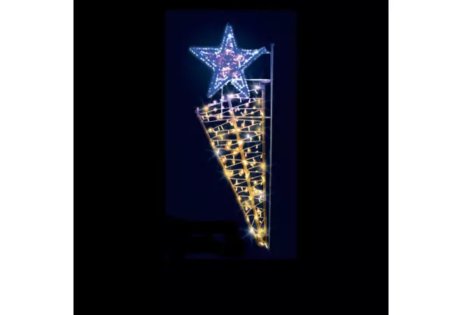 Étoile lumineuse de Noël en bambou pour candélabre