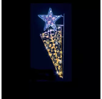 Étoile lumineuse de Noël en bambou pour candélabre