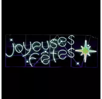 Texte lumineux "Joyeuses Fêtes" pour rue