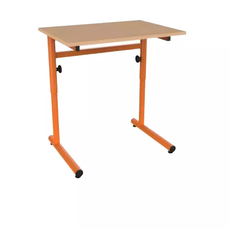 Table scolaire réglable en hauteur avec piètement rond