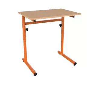 Table scolaire réglable en hauteur avec piètement rond