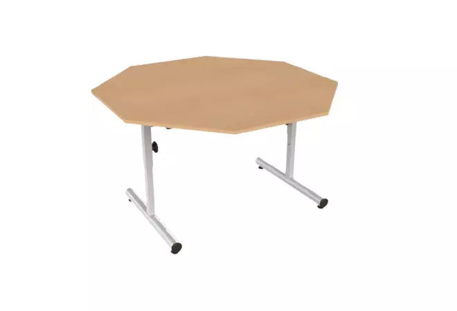 Table scolaire réglable en hauteur octogonale