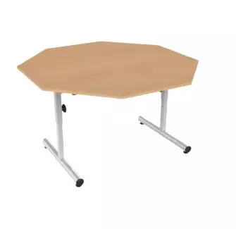 Table scolaire réglable en hauteur octogonale