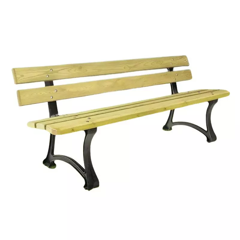 Banc urbain en bois et fonte Dresde