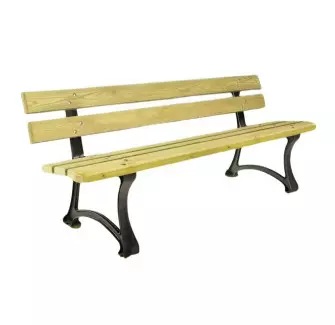 Banc urbain en bois et fonte Dresde