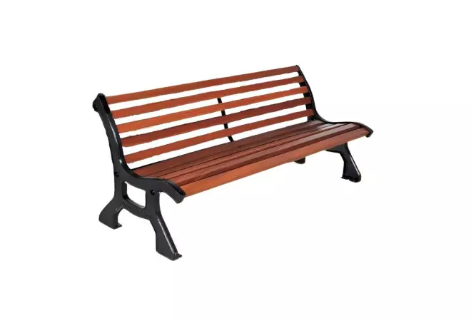 Banc public extérieur bois et fonte Bastide