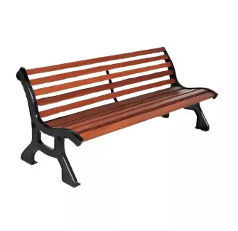 Banc public extérieur bois et fonte Bastide