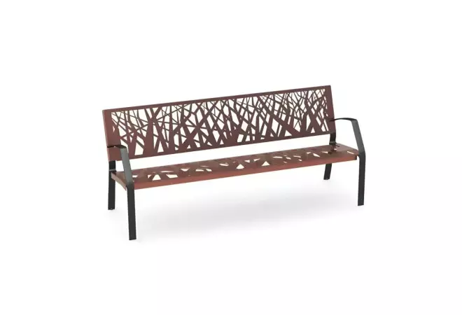 Banc métallique design végétal Maverick