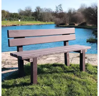 Banc extérieur de ville Alicanthe en plastique recyclé