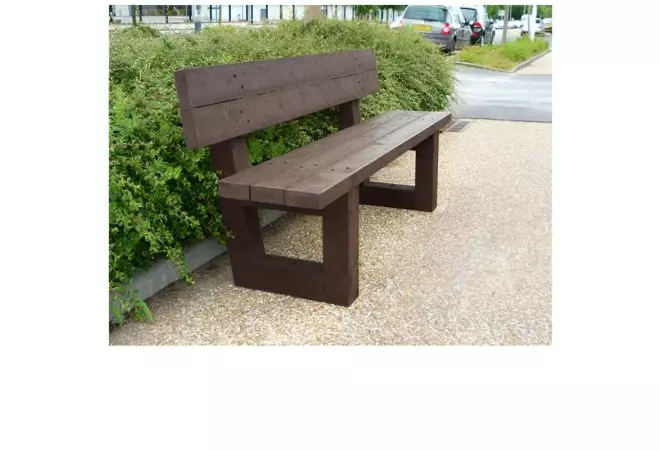 Banc avec dossier en plastique recyclé d'extérieur Gardenia