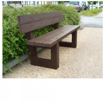 Banc avec dossier en plastique recyclé d'extérieur Gardenia