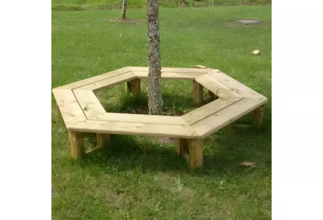 Banquette entourage d'arbre en bois pour enfant