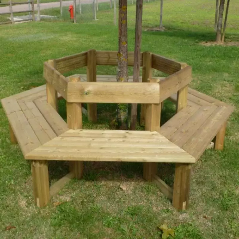 Banquette tour d'arbre en bois