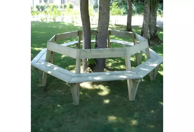 Banc entourage d'arbre en bois