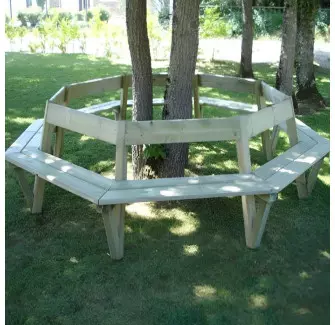 Banc entourage d'arbre en bois