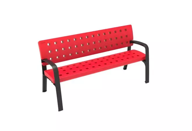 Banc public en couleur en polyéthylène recyclable