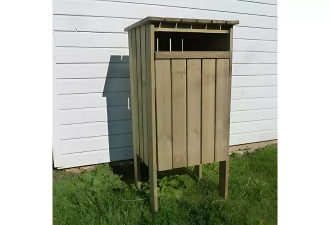 Poubelle de ville en bois 100L