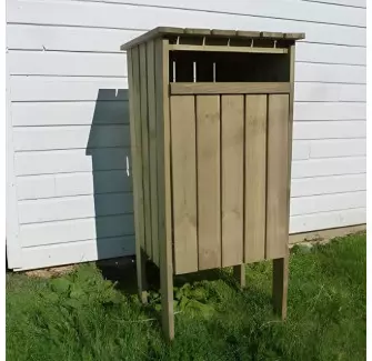 Poubelle de ville en bois 100L