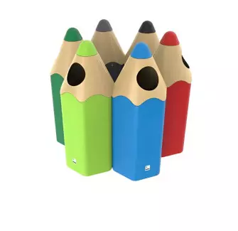 Poubelle ludique pour école Crayon