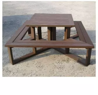 Table pique-nique carrée en plastique recyclé